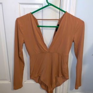 Tan Backless Bodysuit